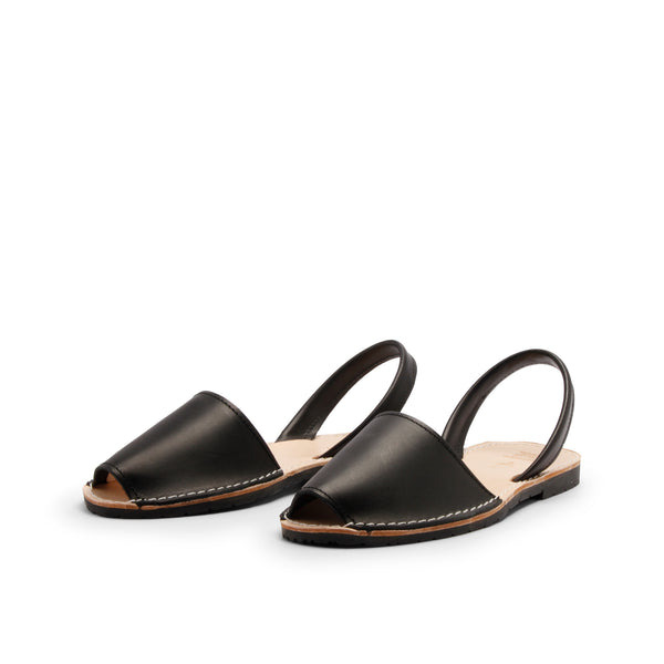MENORQUINA LEATHER  SANDAL BLACK