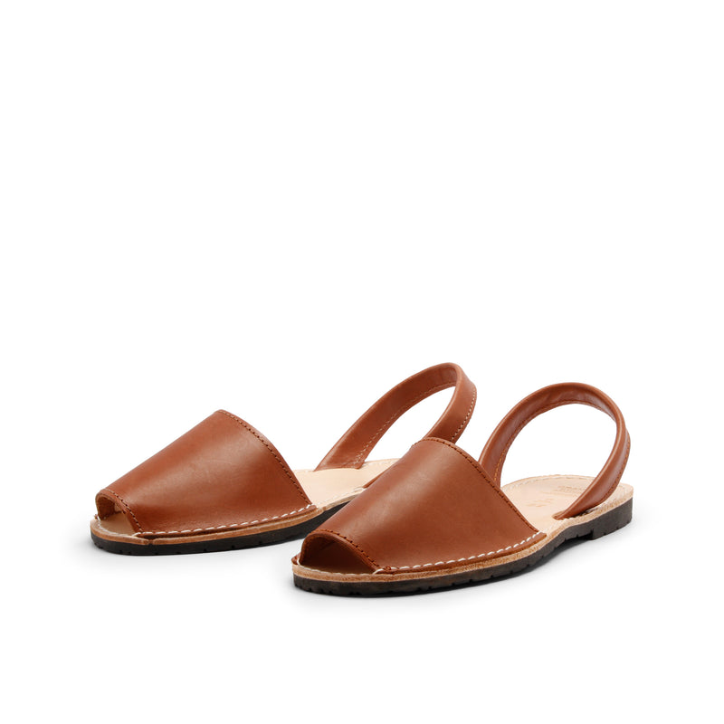 MENORQUINA LEATHER  SANDAL COGNAC