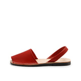 MENORQUINA LEATHER  SANDAL ROUGE