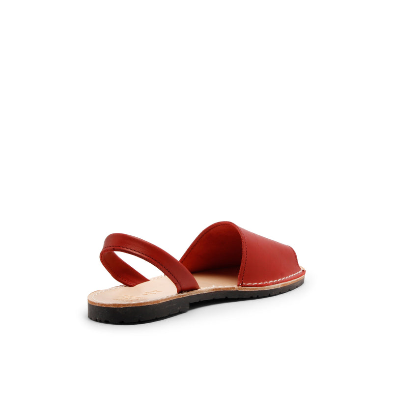 MENORQUINA LEATHER  SANDAL ROUGE