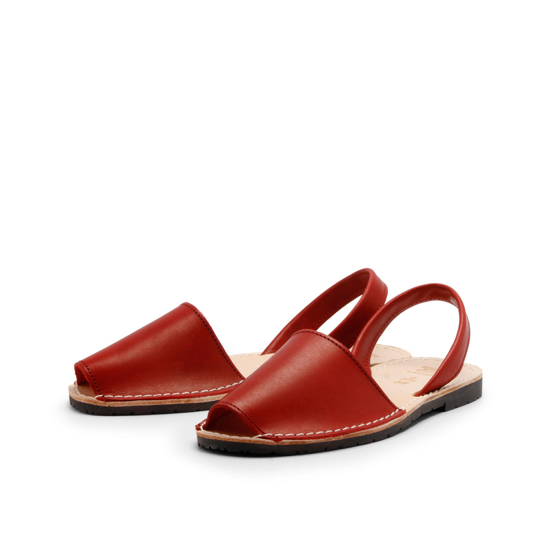 MENORQUINA LEATHER  SANDAL ROUGE