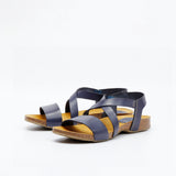 CAMILLA LEATHER SANDAL NAVY