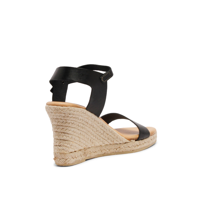 ANNA YUTE WEDGE SANDAL NEGRO