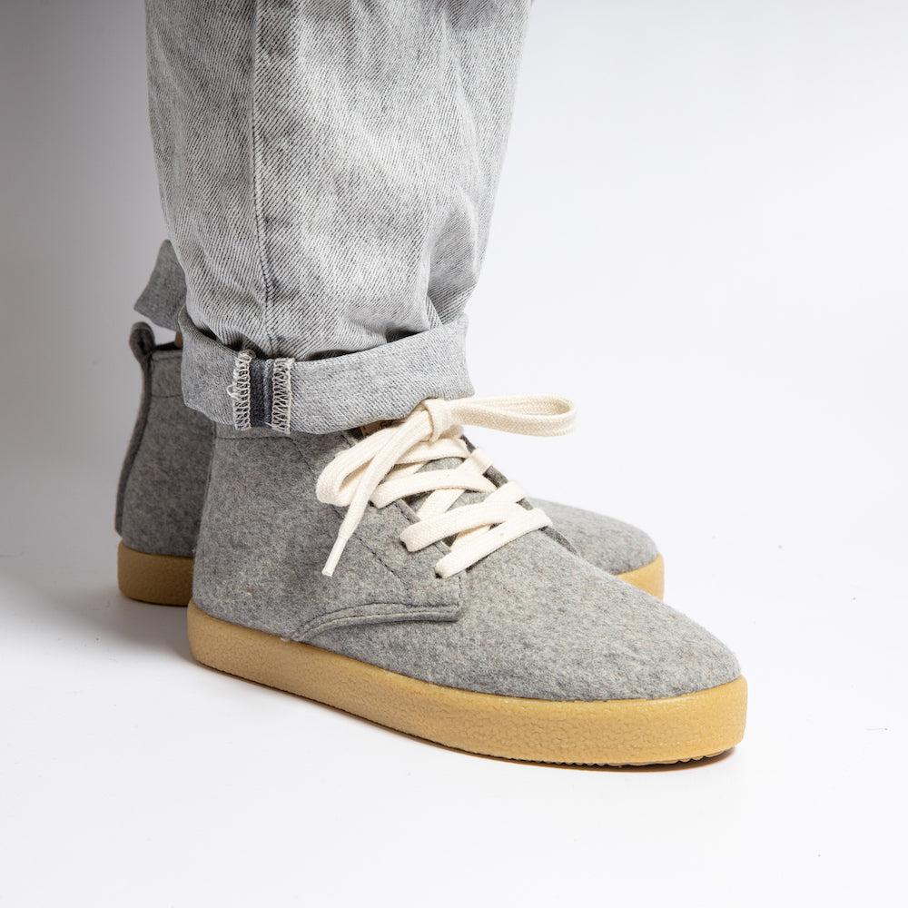 ADAM WOOL LACE BOOTIE GREY – Grand Step Shoes